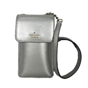 Kate Spade Silver Leather Patterson Drive North South Crossbody Bag